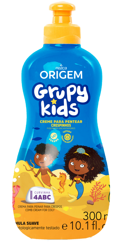 Creme para Pentear Infantil para Cabelos Crespos com Ação Condicionante – Grupy Kids