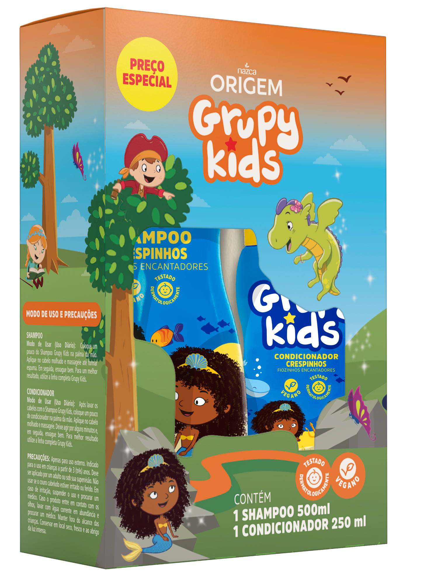 Creme para Pentear Infantil para Cabelos Crespos com Ação Condicionante – Grupy Kids