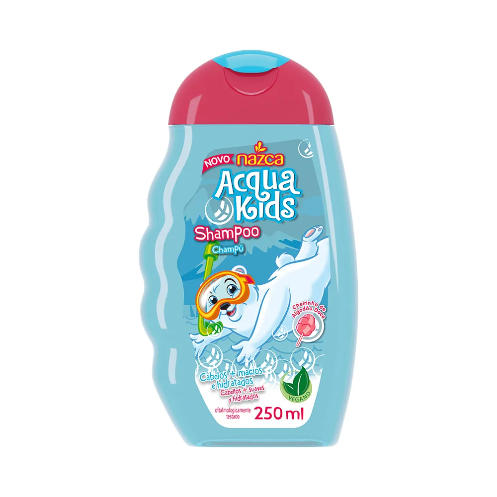Shampoo Infantil Hidratante com Fragrância Algodão Doce 250ml – Acqua Kids