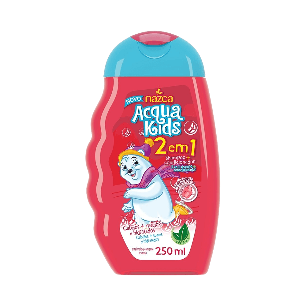 Shampoo Infantil 2 em 1 Hidratante com Fragrância Algodão Doce 250ml – Acqua Kids