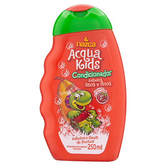 Condicionador Infantil Vegano para Cabelos Lisos e Finos com Fórmula Leve 250ml – Acqua Kids