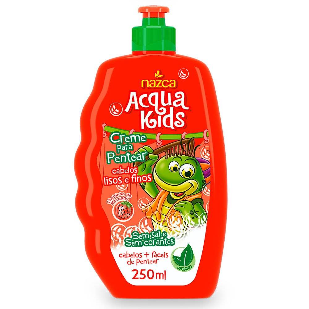 Creme para Pentear Infantil Vegano para Cabelos Lisos com Ação Condicionante 250ml – Acqua Kids