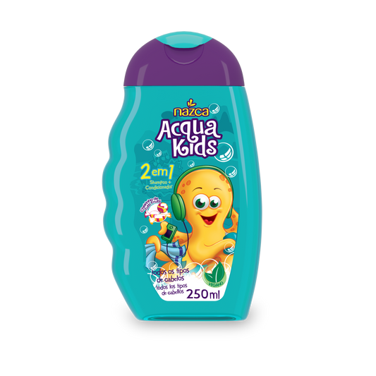 Shampoo Infantil 2 em 1 Vegano com Fragrância Tutti Frutti para Uso Diário 250ml – Acqua Kids