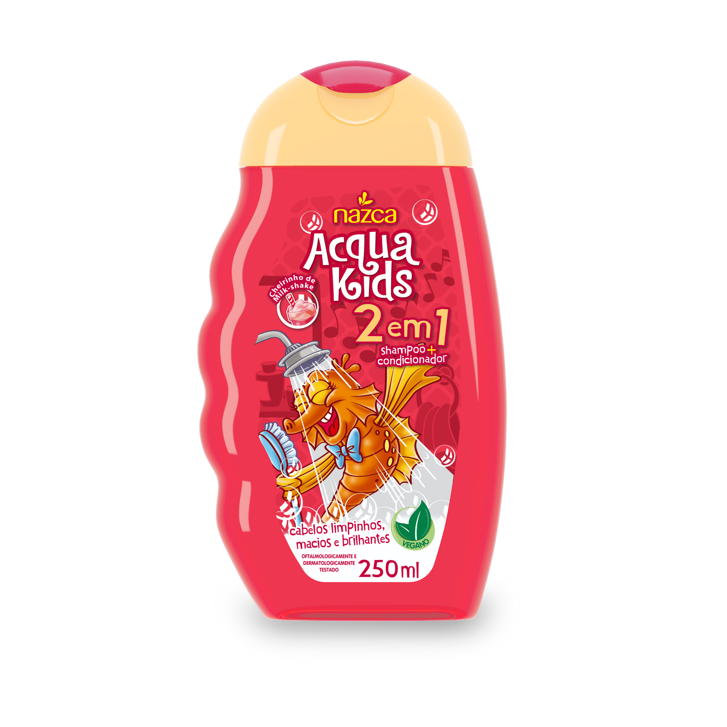 Shampoo Infantil 2 em 1 Vegano com Fragrância Milk Shake para Uso Diário 250ml – Acqua Kids