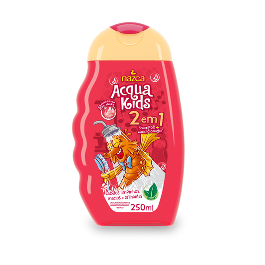 Shampoo Infantil 2 em 1 Vegano com Fragrância Milk Shake para Uso Diário 250ml – Acqua Kids