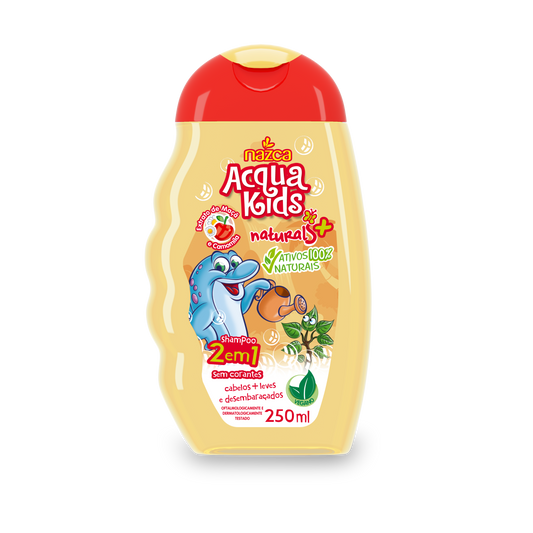 Shampoo Infantil 2 em 1 Vegano com Maçã e Camomila para Uso Diário 250ml – Acqua Kids