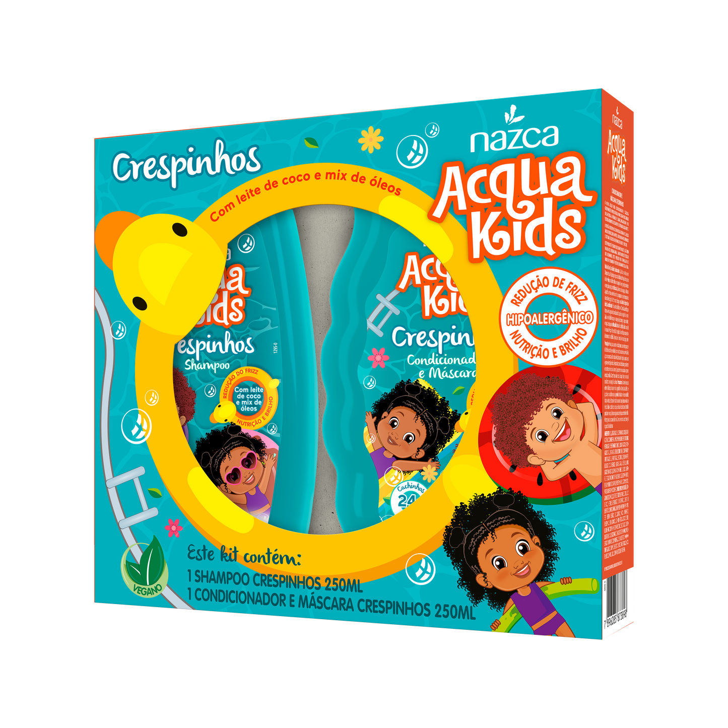 Kit Infantil Shampoo e Condicionador para Cabelos Crespinhos com Cuidado Suave – Acqua Kids