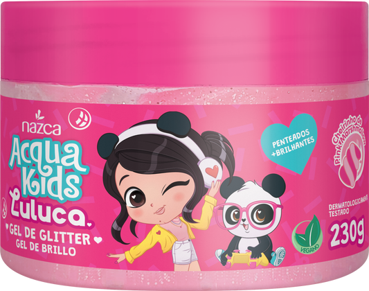 Gel Glitter Infantil Condicionante para Todos os Tipos de Cabelo 230g – Acqua Kids Luluca