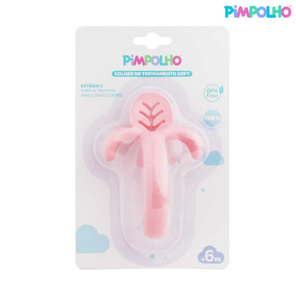 Colher de Treinamento Infantil Soft em Silicone Rosa – Pimpolho
