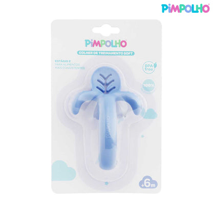 Colher de Treinamento Infantil Soft em Silicone Azul – Pimpolho