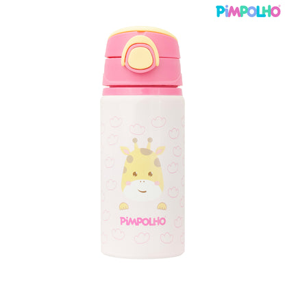 Garrafa Infantil de Alumínio 500ml Girafa Feminina Rosa e Verde – Pimpolho