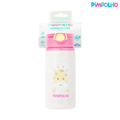Garrafa Infantil de Alumínio 500ml Girafa Feminina Rosa e Verde – Pimpolho