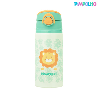 Garrafa Infantil de Alumínio 500ml Girafa Feminina Rosa e Verde – Pimpolho