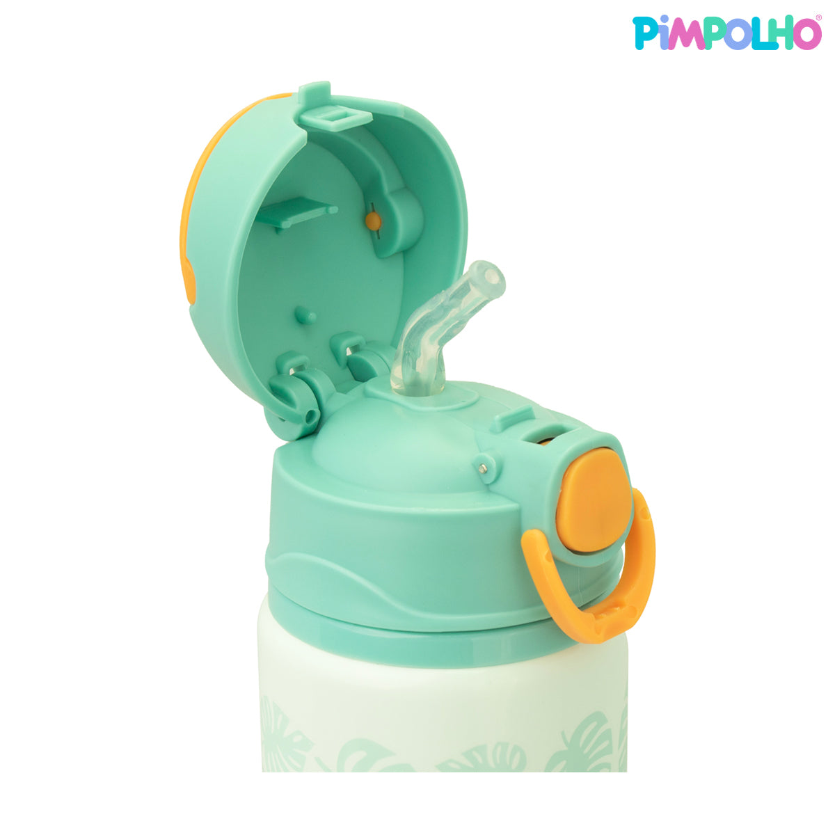 Garrafa Infantil de Alumínio 500ml Girafa Feminina Rosa e Verde – Pimpolho