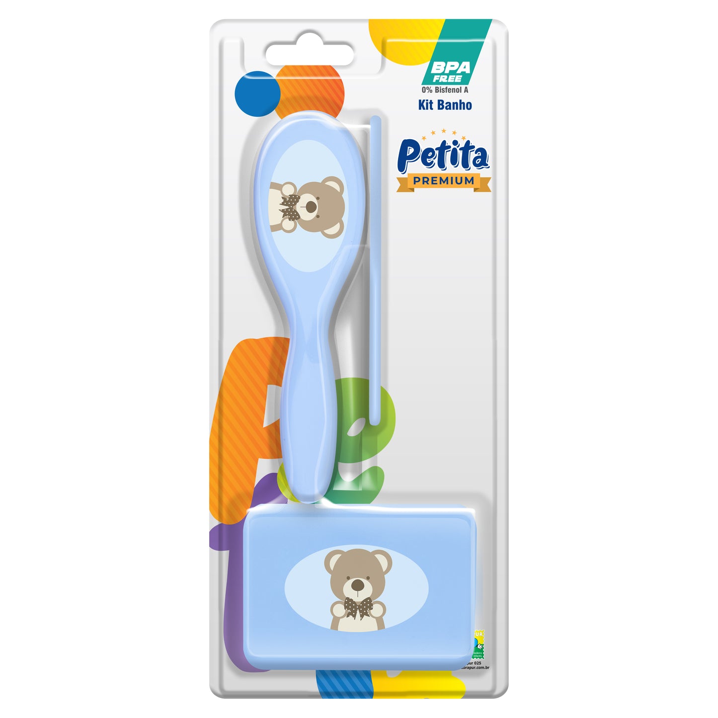 Kit de Banho Infantil com Acessórios Essenciais Azul e Rosa – Petita