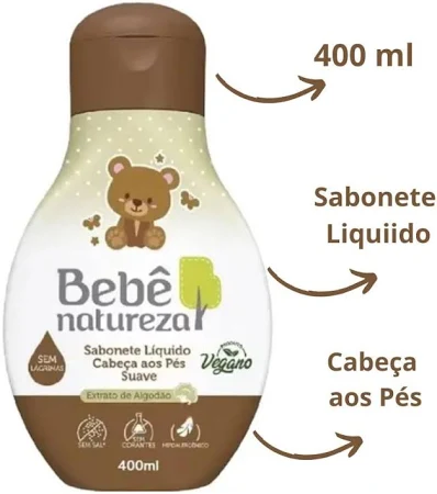 Sabonetes Líquidos para Bebê com Fórmula Suave e Natural 400ml – Natureza Suave