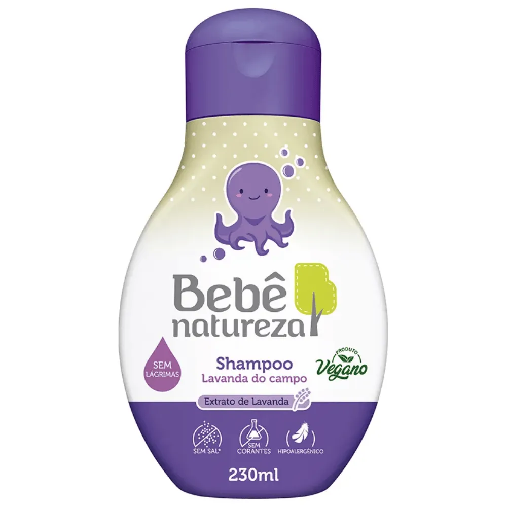 Shampoo para Bebê com Fragrância Lavanda e Fórmula Suave para Uso Diário 230ml – Natureza