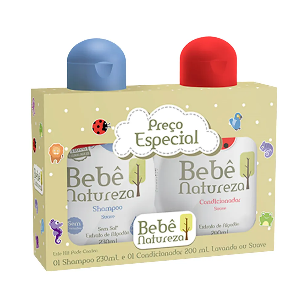 Kit Bebê Shampoo e Condicionador Suave para Uso Diário 230ml – Bebê Natureza
