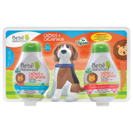Kit Bebê Shampoo e Condicionador para Cachos com Cuidado Suave 120ml/100ml – Bebê Natureza Cachorrinho
