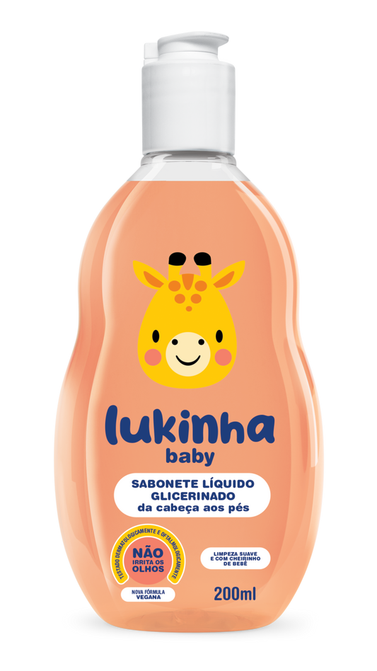 Sabonete Líquido Infantil Glicerinado com Fórmula Suave para Uso Diário 200ml – Lukinha