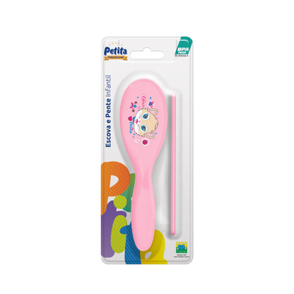 Conjunto Infantil Pente e Escova PET Duke Azul e Rosa – Petitta