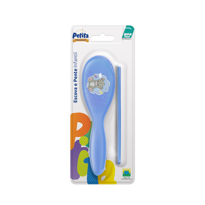 Conjunto Infantil Pente e Escova PET Urso Azul – Pettita