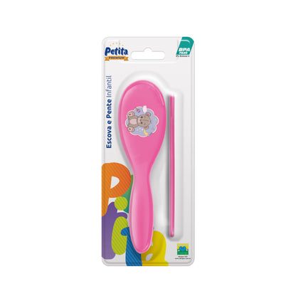 Conjunto Infantil Pente e Escova PET Urso Azul – Pettita