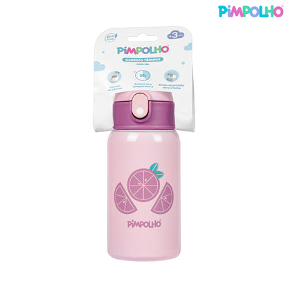 Garrafa Térmica Infantil em Aço Inox 400ml com Canudo Feminina e Masculina – Pimpolho
