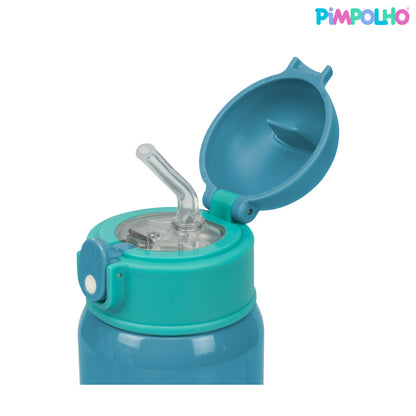Garrafa Térmica Infantil em Aço Inox 400ml com Canudo Feminina e Masculina – Pimpolho