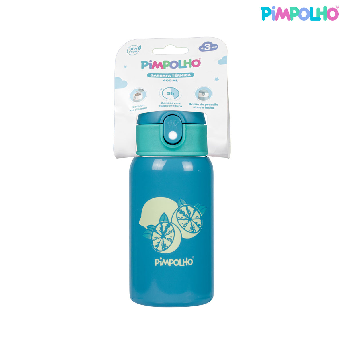 Garrafa Térmica Infantil em Aço Inox 400ml com Canudo Feminina e Masculina – Pimpolho